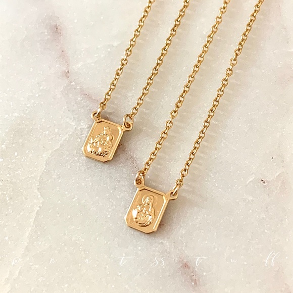 Long Petite Scapular Necklace - Picture 2 of 11